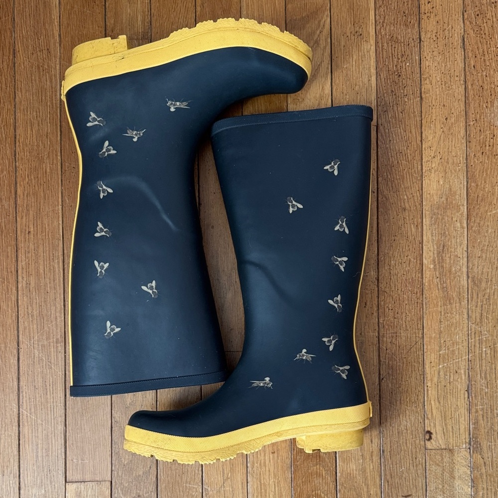 Serra Navy & Yellow Women's Rubber Bee Boots